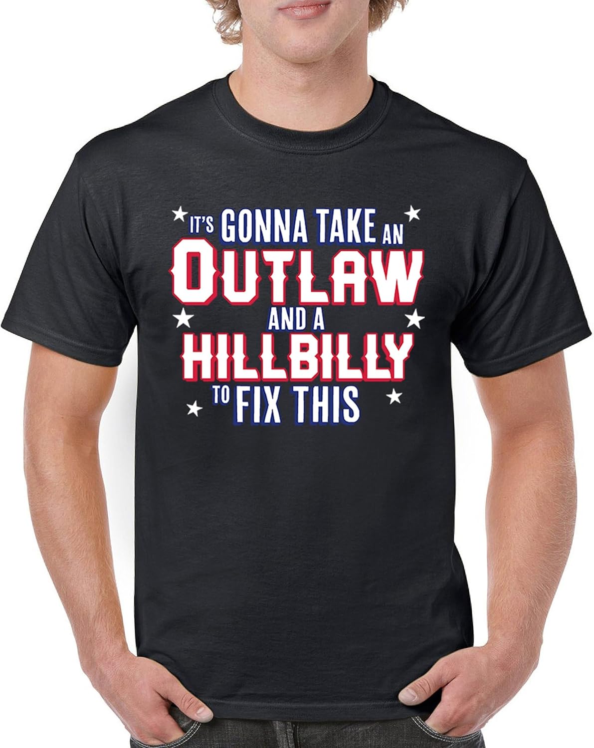 It's Gonna Take an Outlaw and a Hillbilly to Fix This Trump Vance 24 T-Shirt MAGA 2024 Take America Back Men's Tee