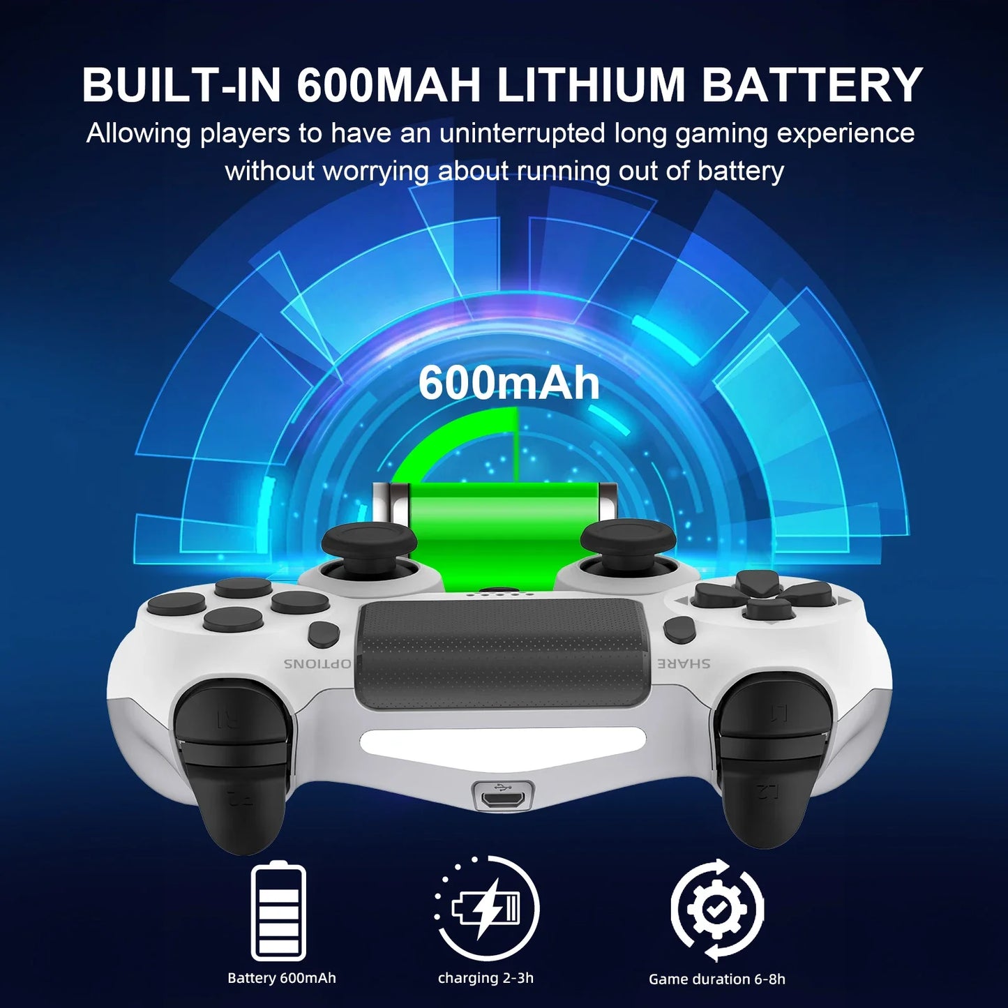 Wireless Game Controller Bluetooth No-Delay Gamepad For PS4 PS3 Console Six-Axis Dual Vibration PC Gaming Joystick With Touchpad