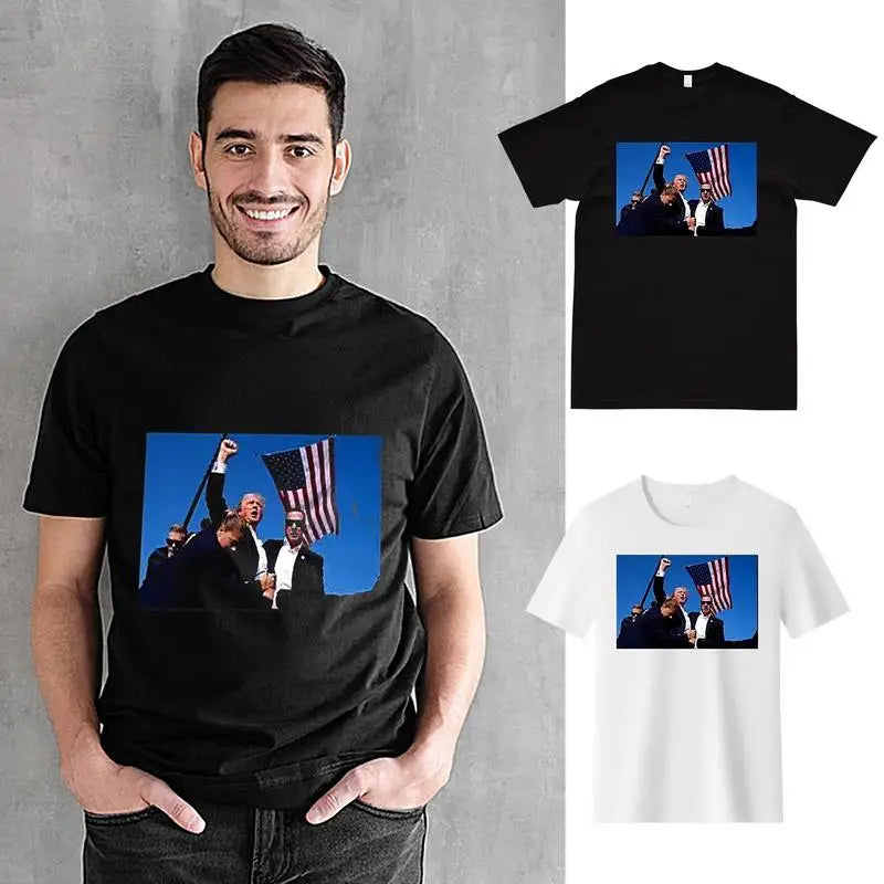 2024 Trump T-Shirt Cotton Loose Version Shirt with Trump Pattern Fashionable Comfortable Summer T Shirt Clothing for Shopping