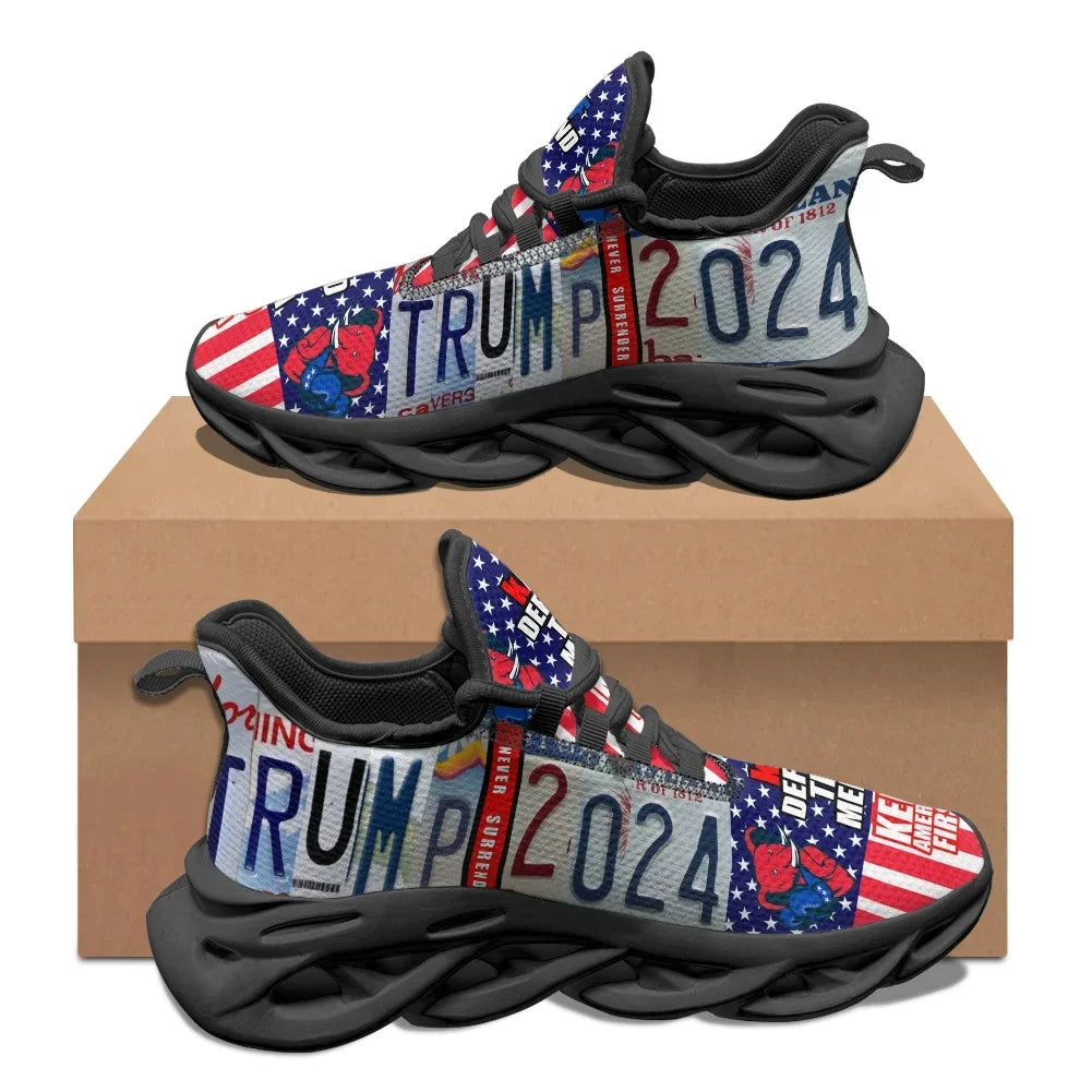 Donald Trump Fight 2024 Make America GREAT AGAIN Flats Sneakers Mens Womens Sports Shoes Quality Lace Up Mesh Footwear Custom