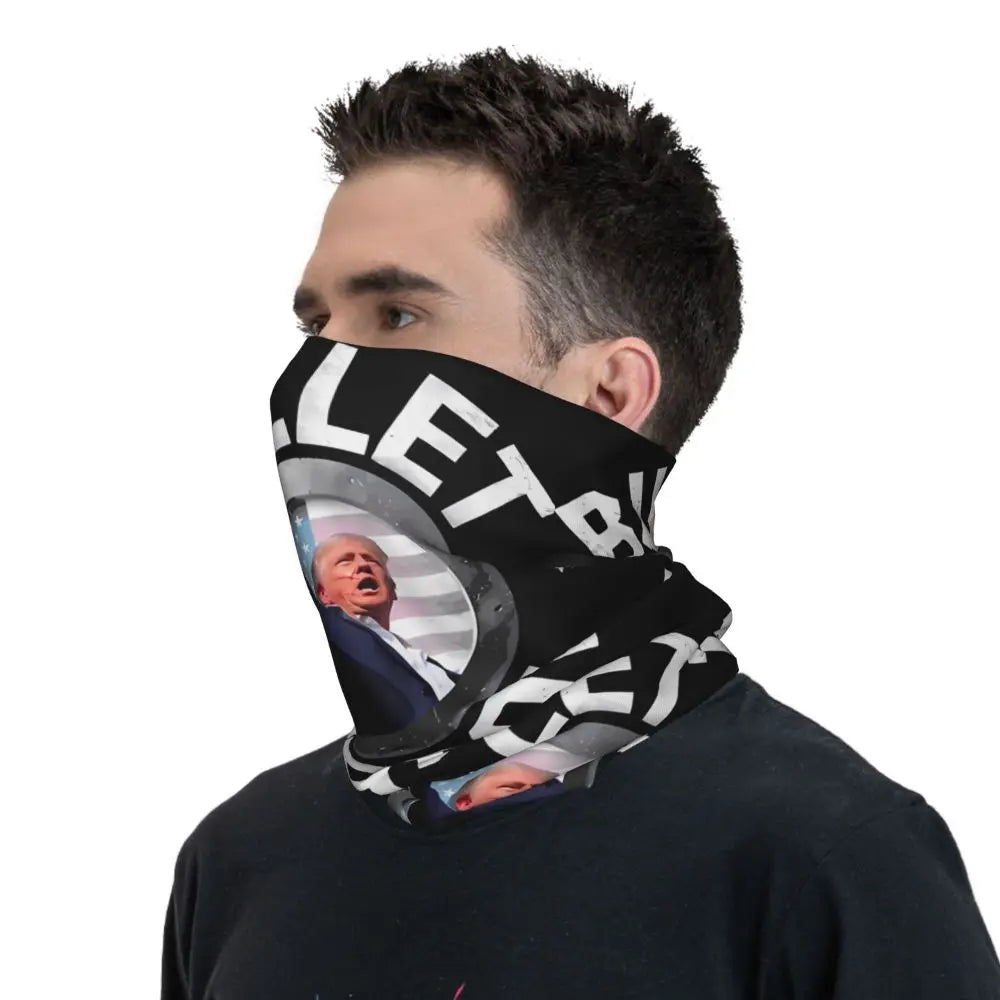 Donald Trump Assassination Shot Sniper MAGA Pennsylvania Bullet Proof Donald Trump Bandana Neck Gaiter Motocross Wrap Scarf