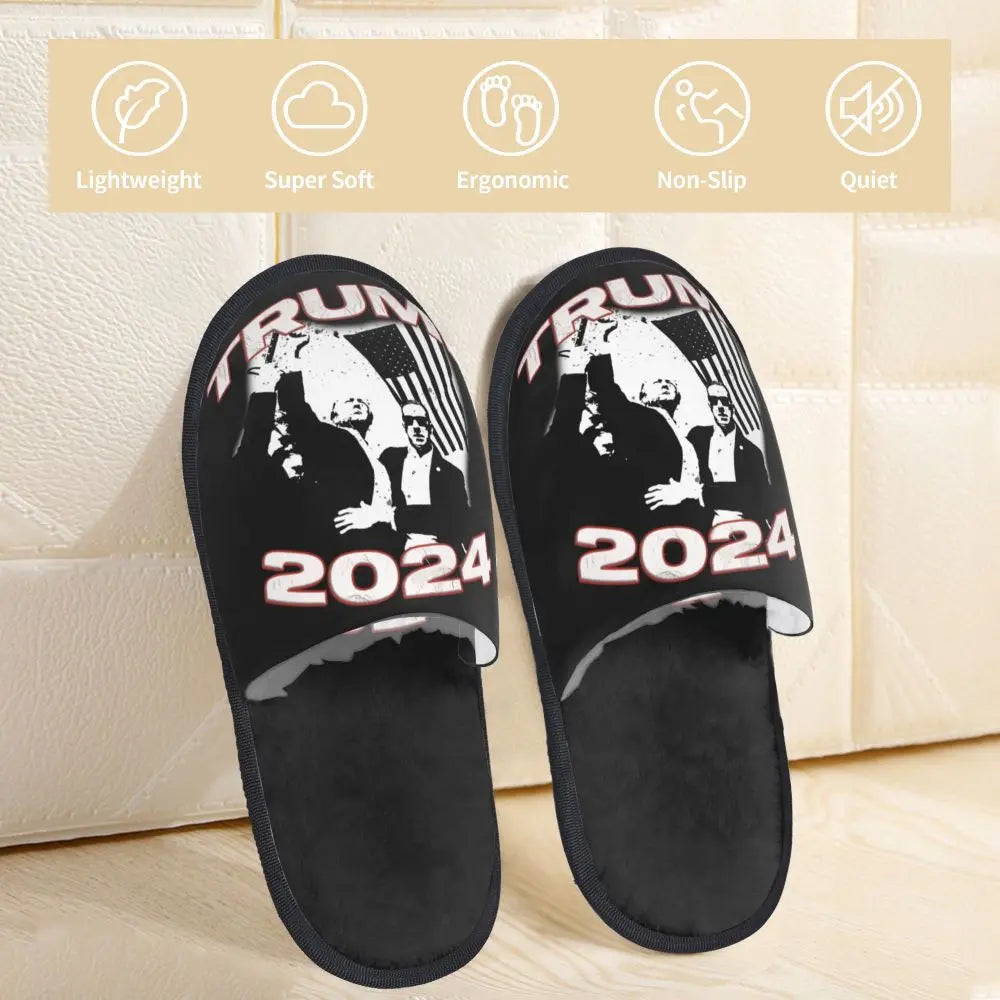 Trump Will Be Back Guest Slippers for Bathroom Women Custom Print American USA House Slipper