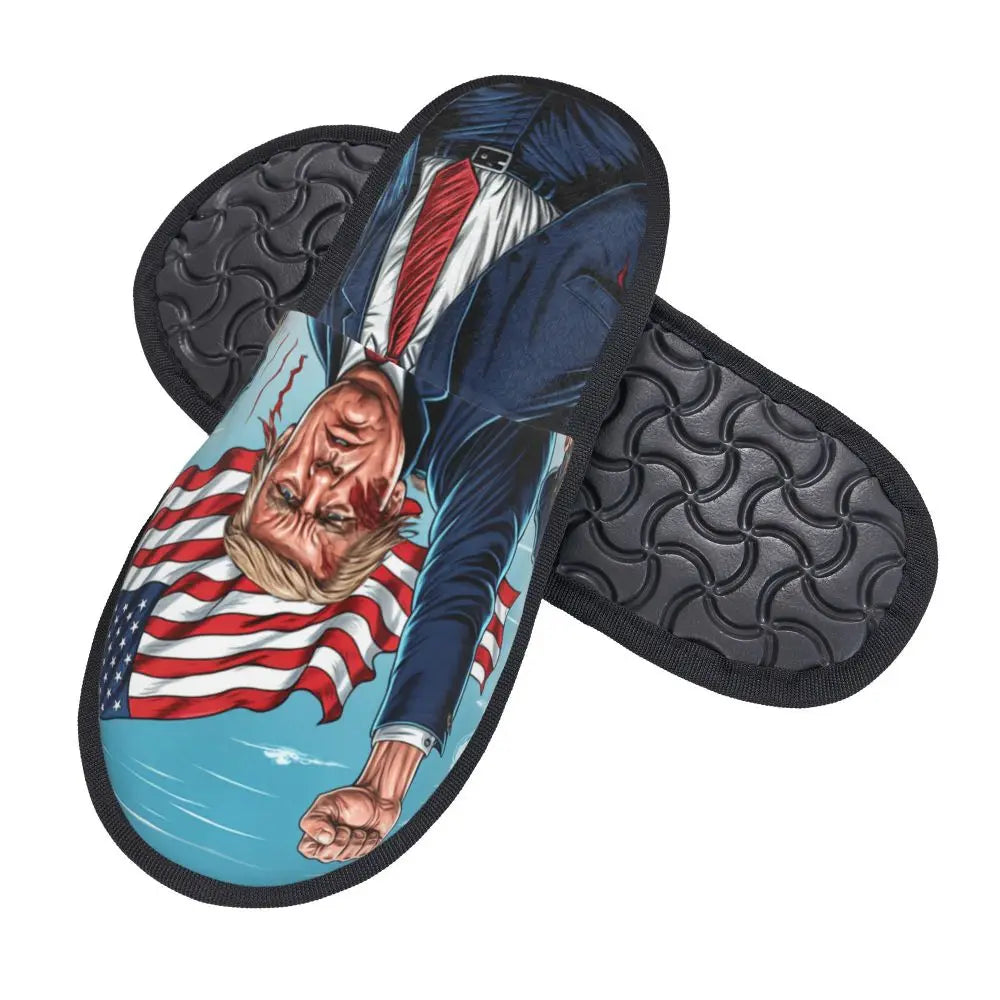 Trump Will Be Back Guest Slippers for Bathroom Women Custom Print American USA House Slipper