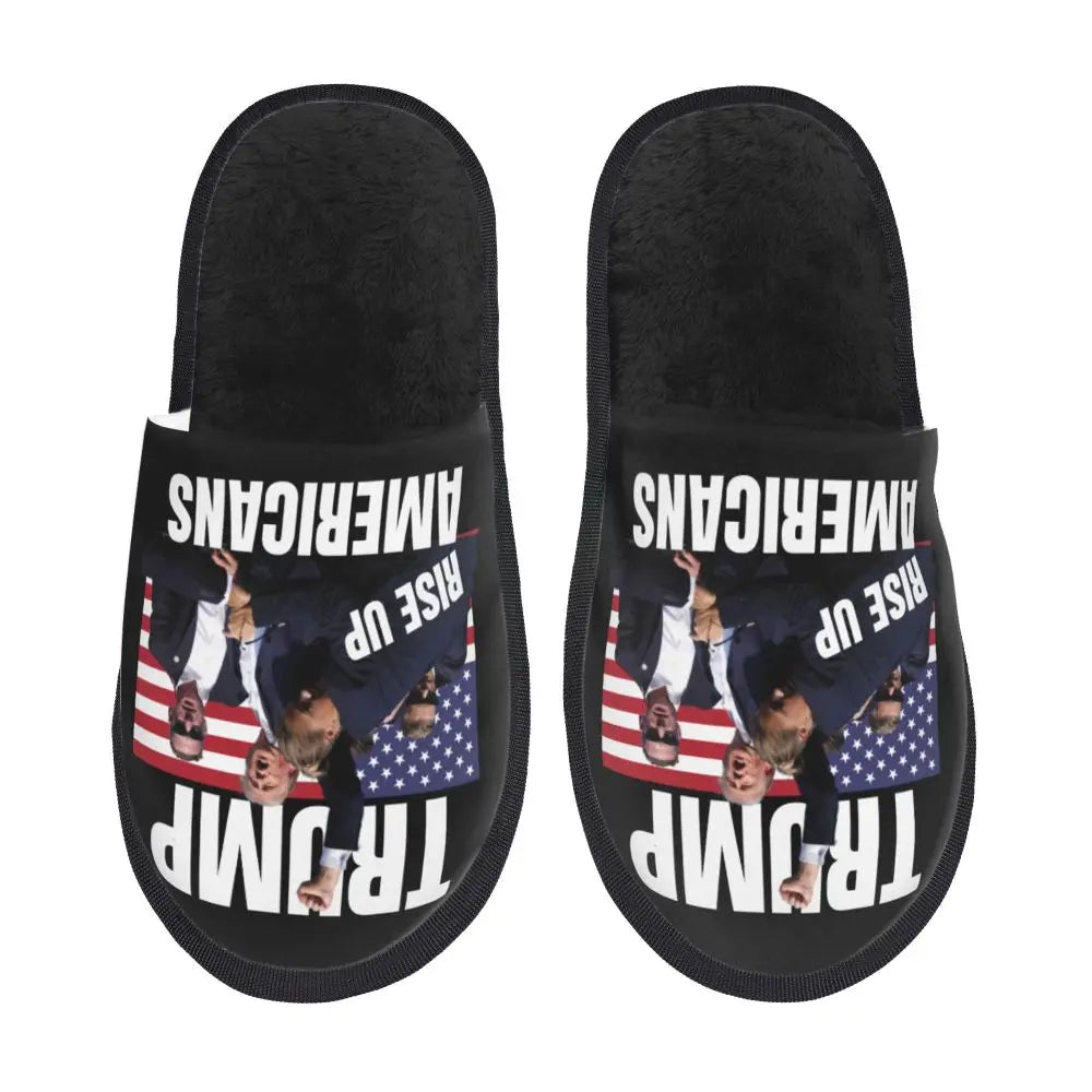 Trump Will Be Back Guest Slippers for Bathroom Women Custom Print American USA House Slipper