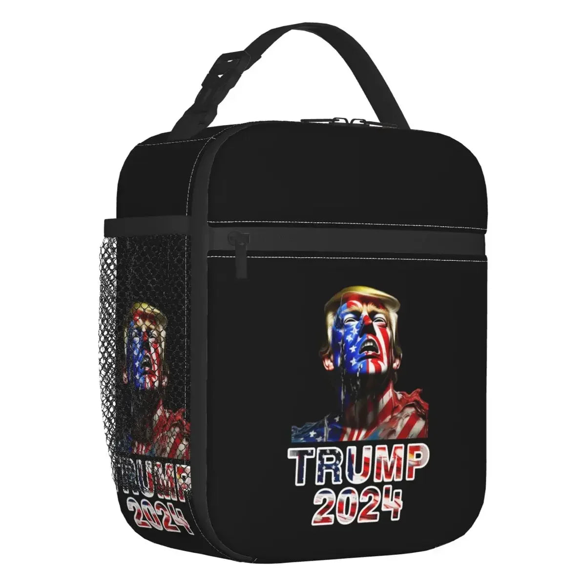 Custom Trump 2024 MAGA USA Flag Lunch Bag Men Women Warm Cooler Insulated Lunch Box for Kids School Children