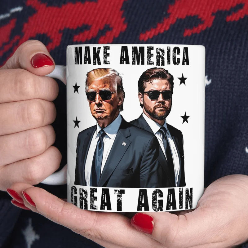 11oz Trump Vance 2024 Election, Make America Great Again Ceramic Coffee Mug, Tea Cup Holiday Gift, Gift for Her, Halloween