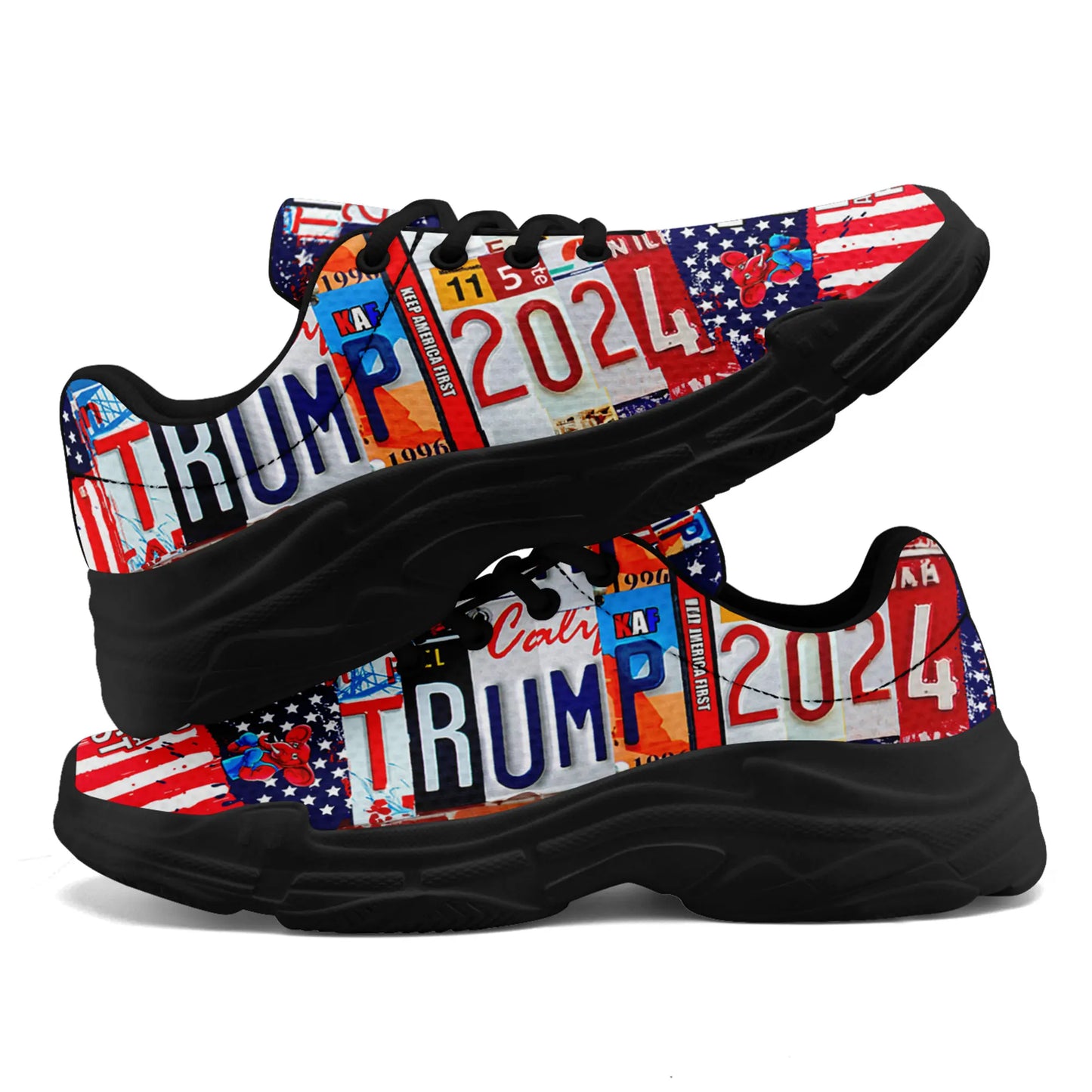 Trump Drip Sneaker Trump 2024 Election KAF Defund the Media Keep America First Design