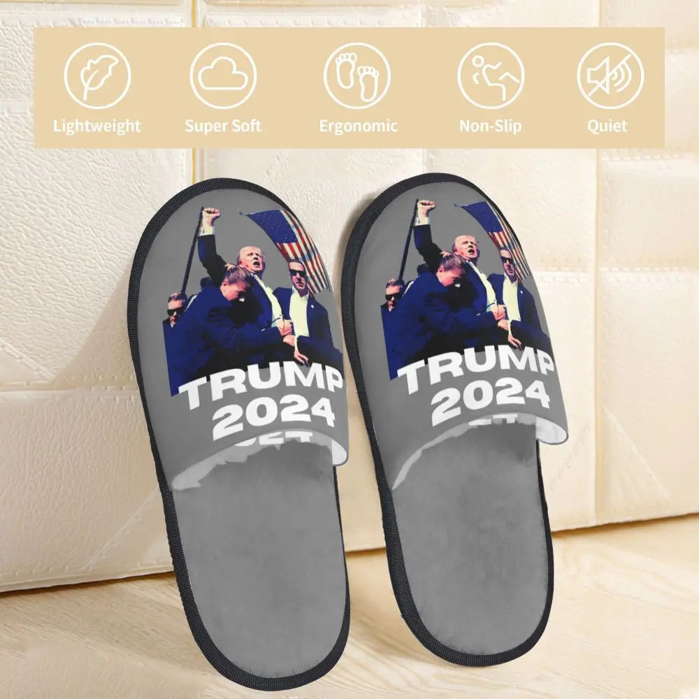 Trump Will Be Back Guest Slippers for Bathroom Women Custom Print American USA House Slipper