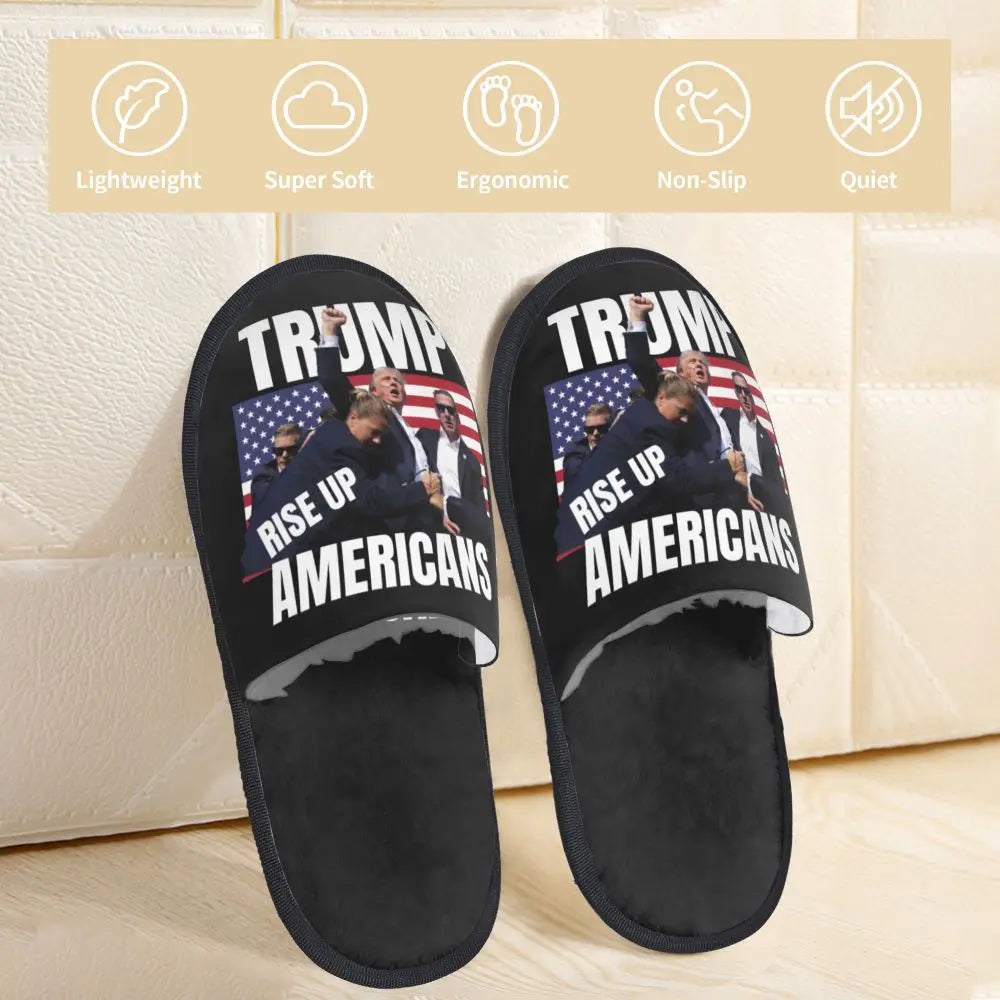 Trump Will Be Back Guest Slippers for Bathroom Women Custom Print American USA House Slipper