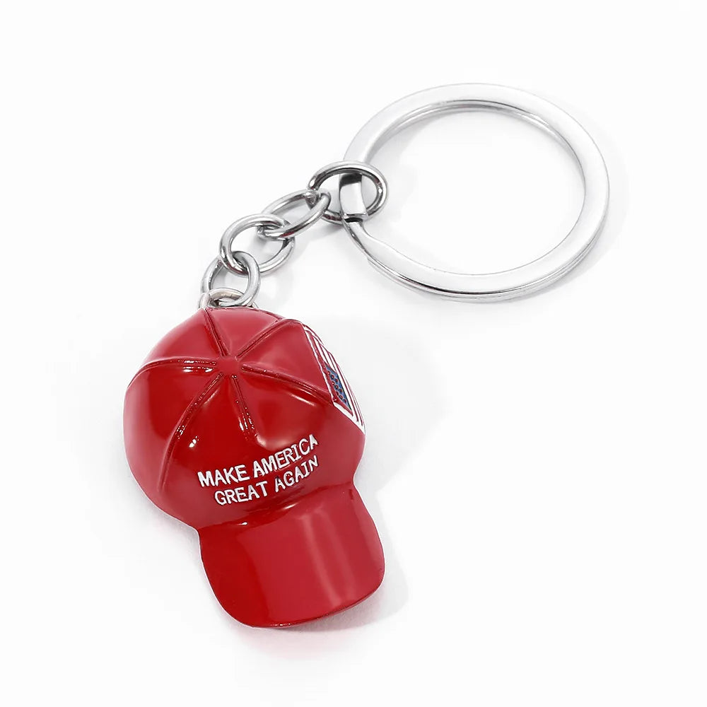 24Pcs Red Hat Trump Keychain Freedom MAKE AMERICA RGEAT AGAIN Key Ring Fashion Nation Key Holder Jewelry Accessories