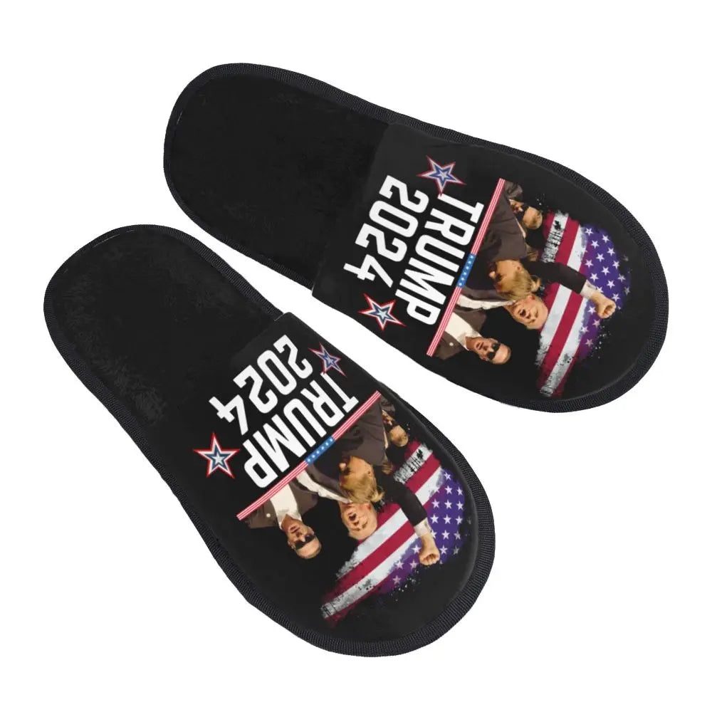 Trump Will Be Back Guest Slippers for Bathroom Women Custom Print American USA House Slipper