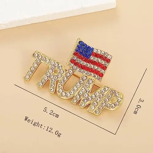 Crystal Trump Creative Exquisite Diamond Brooch for Boys Girls Personalized Luxury Brooch Ladies Men Holiday Gifts