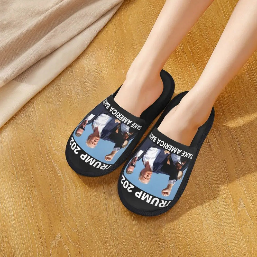 Trump Will Be Back Guest Slippers for Bathroom Women Custom Print American USA House Slipper