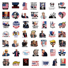 10/30/50/100pcs Cartoon Trump 2024 Stickers Waterproof DIY Phone Case Notebook Car Luggage Funny PVC Graffiti Decals Decoration