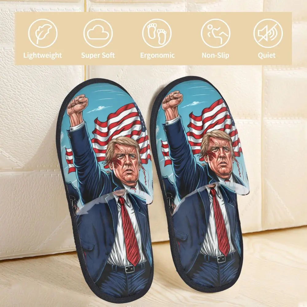 Trump Will Be Back Guest Slippers for Bathroom Women Custom Print American USA House Slipper