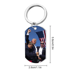 1PC New 2024 Trump Memorabilia Acrylic Pendant Keychain For Fans Jewelry Gift Key Ring