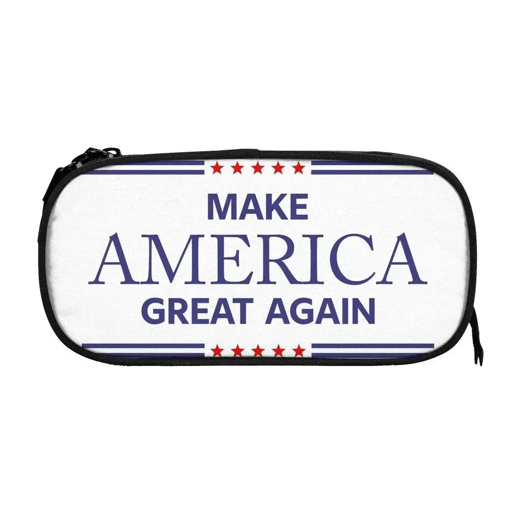 Make America Great Again Trump 2024 Pencil Cases MAGA Pen Holder Bags for Student Big Capacity Office Cosmetic Pencil Box