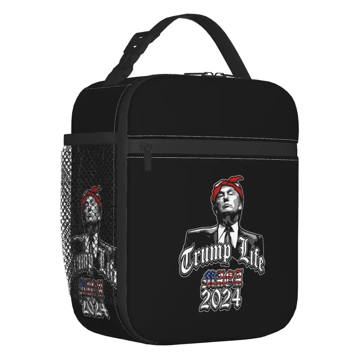 Custom Trump 2024 MAGA USA Flag Lunch Bag Men Women Warm Cooler Insulated Lunch Box for Kids School Children