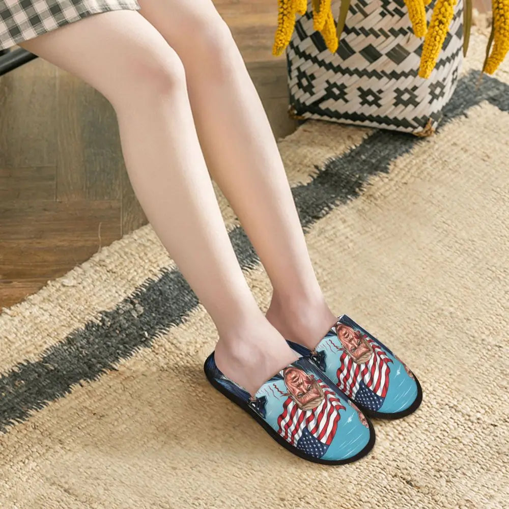 Trump Will Be Back Guest Slippers for Bathroom Women Custom Print American USA House Slipper