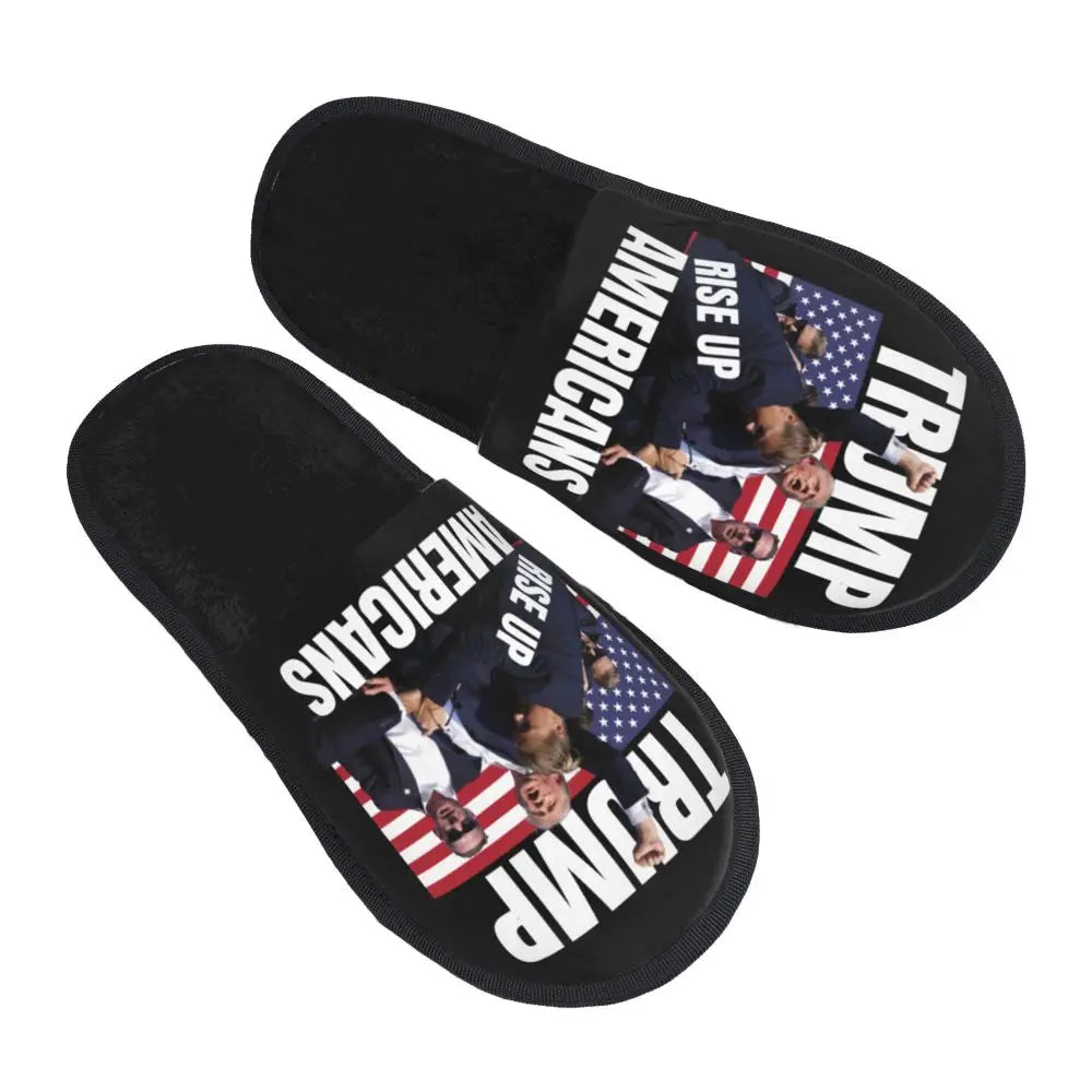 Trump Will Be Back Guest Slippers for Bathroom Women Custom Print American USA House Slipper