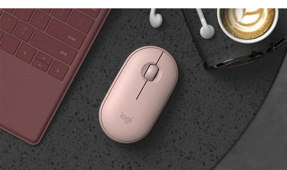 Logitech PEBBLE POP Wireless Bluetooth Mouse Laptop Tablet M350  Light and Thin Mute Office Battery Usb Stock Mini Mice