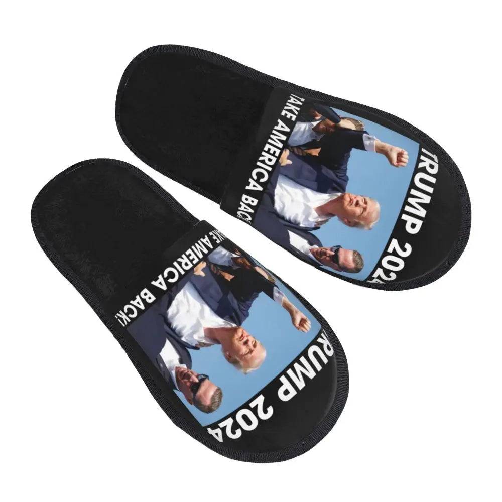 Trump Will Be Back Guest Slippers for Bathroom Women Custom Print American USA House Slipper