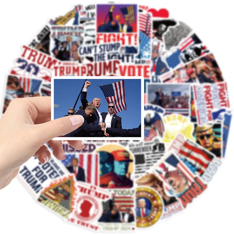 50pcs Trump Stickers Make America Great Again Graffiti Stickers DIY Phone Guitar Laptop Suitcase Waterproof Sticker