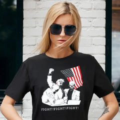 Trump Shirt Donald Trump 2024 T-Shirt Fight for President Survived Shot At Election Rally Trump T-Shirt UNISEX Made In USA