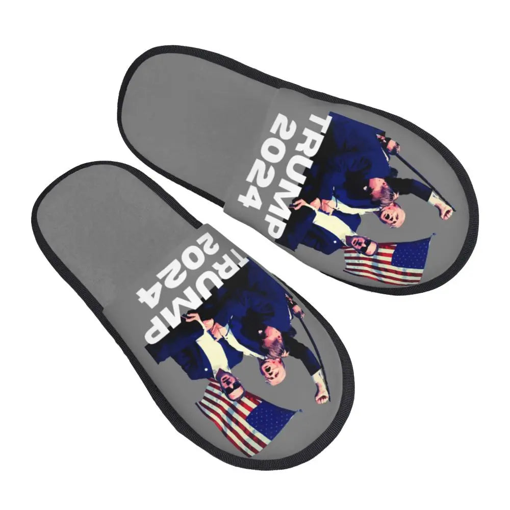 Trump Will Be Back Guest Slippers for Bathroom Women Custom Print American USA House Slipper