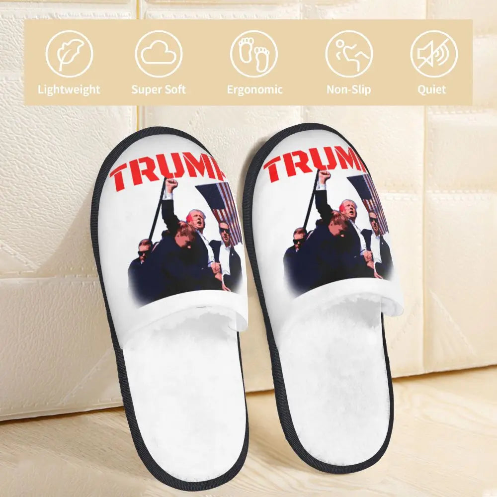 Trump Will Be Back Guest Slippers for Bathroom Women Custom Print American USA House Slipper