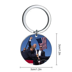 1PC New 2024 Trump Memorabilia Acrylic Pendant Keychain For Fans Jewelry Gift Key Ring