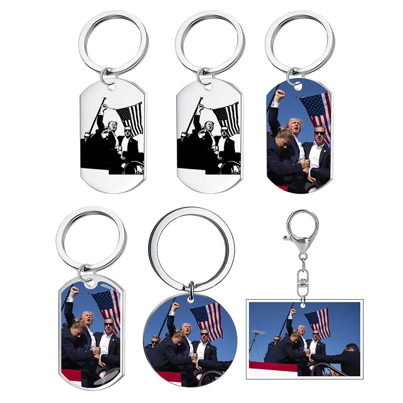 Trump Keychain 2024 Make America Great Again Trump Key Ring Fashion MAGA Nation Key Holder For Men Women Jewelry Accessories