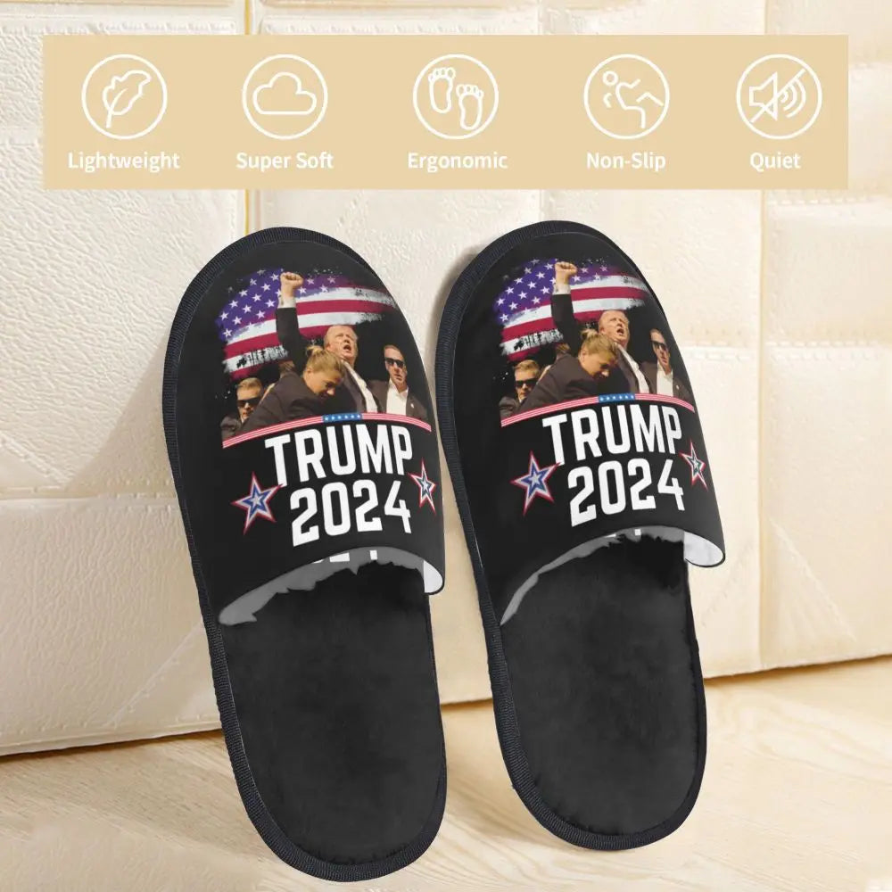 Trump Will Be Back Guest Slippers for Bathroom Women Custom Print American USA House Slipper