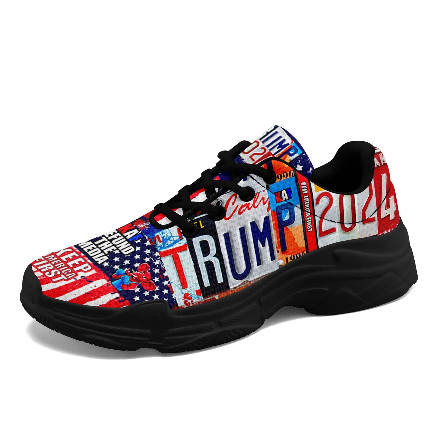 Trump Drip Sneaker Trump 2024 Election KAF Defund the Media Keep America First Design