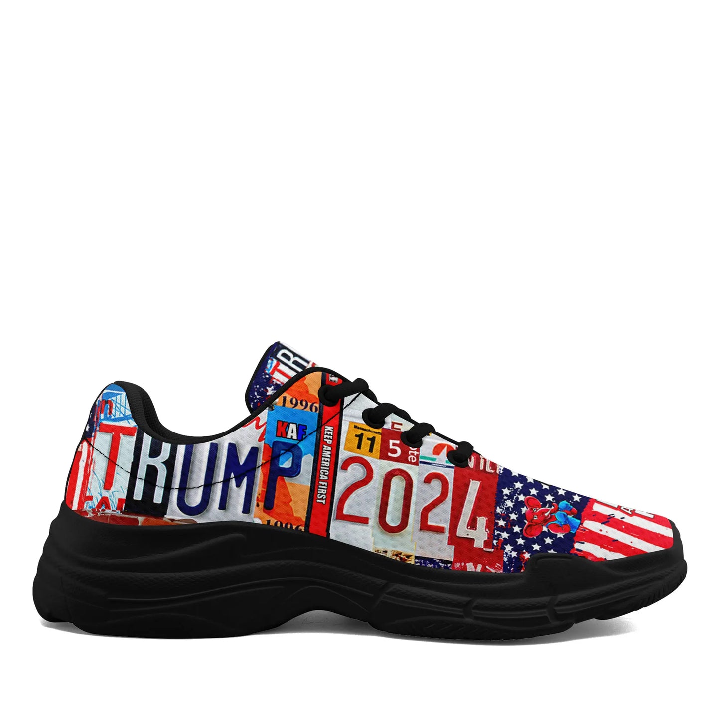 Trump Drip Sneaker Trump 2024 Election KAF Defund the Media Keep America First Design