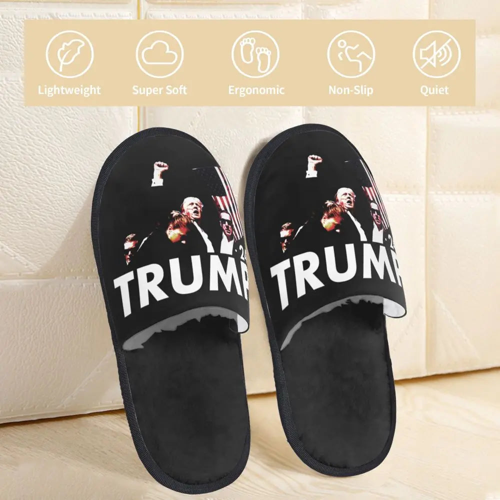 Trump Will Be Back Guest Slippers for Bathroom Women Custom Print American USA House Slipper