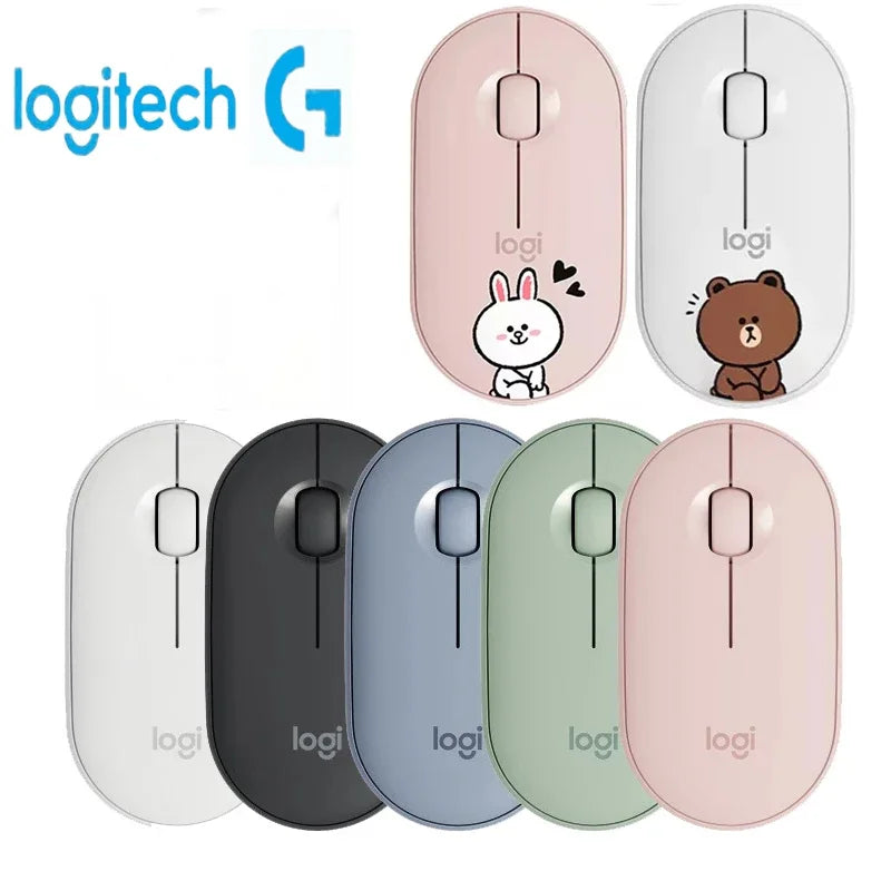 Logitech PEBBLE POP Wireless Bluetooth Mouse Laptop Tablet M350  Light and Thin Mute Office Battery Usb Stock Mini Mice