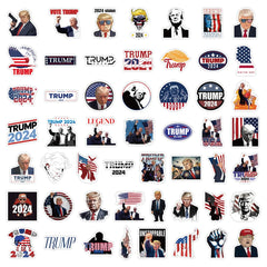 10/30/50/100pcs Cartoon Trump 2024 Stickers Waterproof DIY Phone Case Notebook Car Luggage Funny PVC Graffiti Decals Decoration