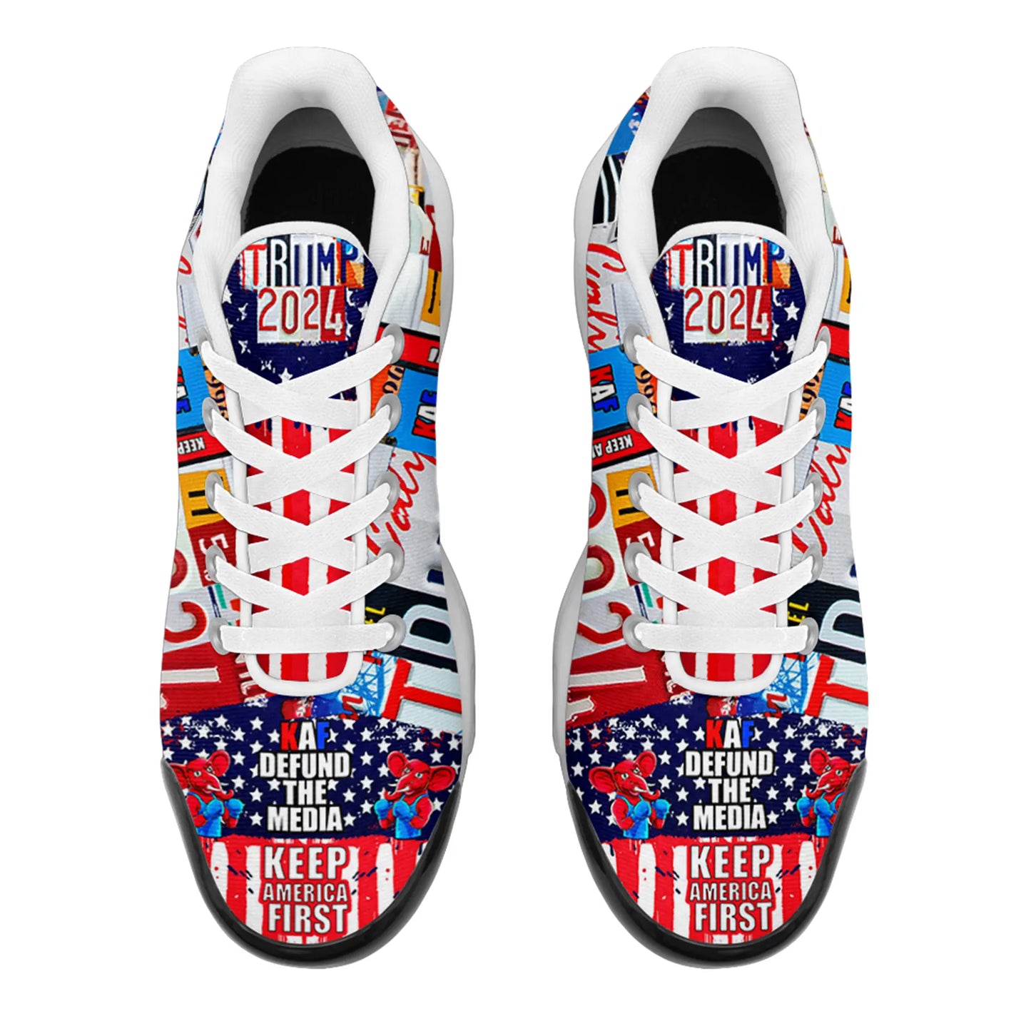 Sneaker Trump 2024 Election KAF Defund the Media Keep America First Design