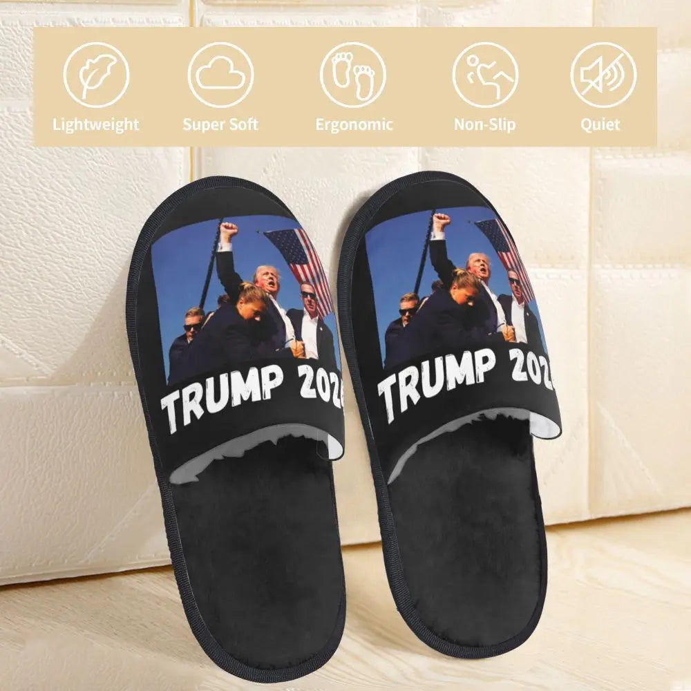 Trump Will Be Back Guest Slippers for Bathroom Women Custom Print American USA House Slipper