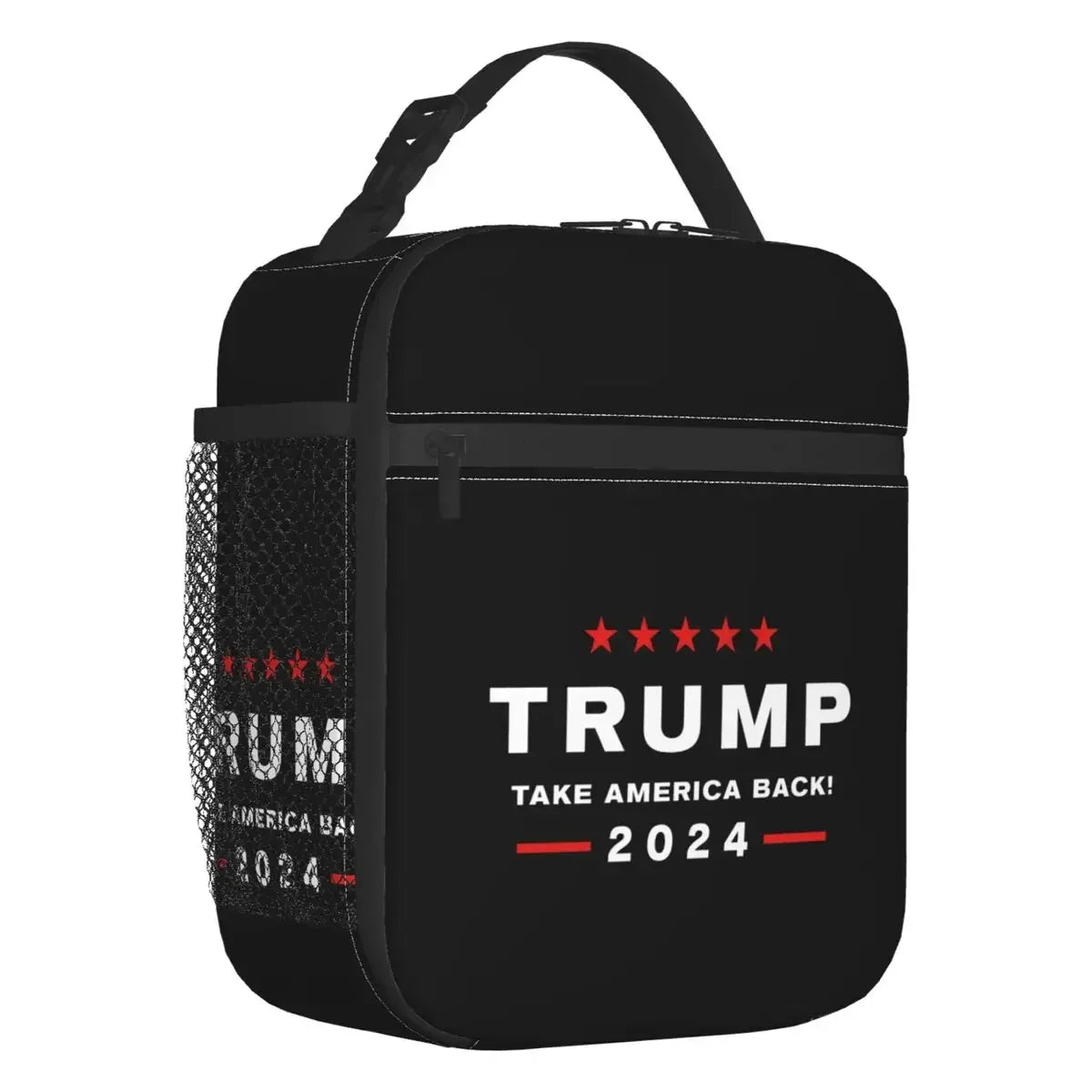 Custom Trump 2024 MAGA USA Flag Lunch Bag Men Women Warm Cooler Insulated Lunch Box for Kids School Children