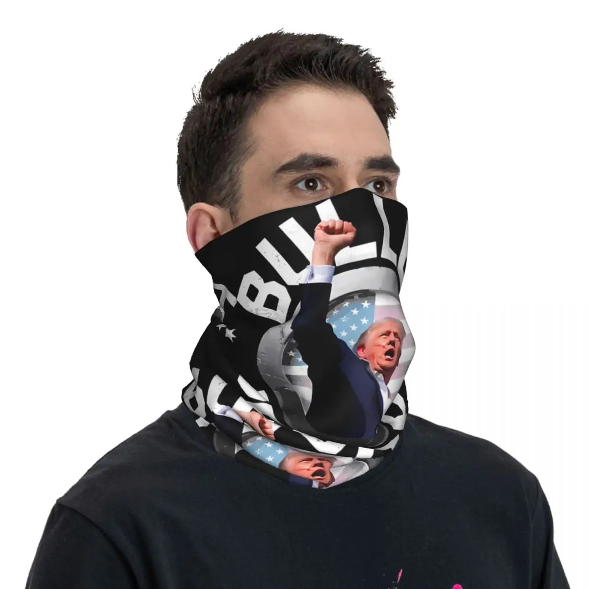 Donald Trump Assassination Shot Sniper MAGA Pennsylvania Bullet Proof Donald Trump Bandana Neck Gaiter Motocross Wrap Scarf