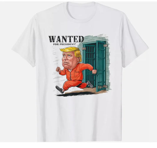 I'm Voting for the Outlaw Trump 2024 Wanted for President T-Shirt, white