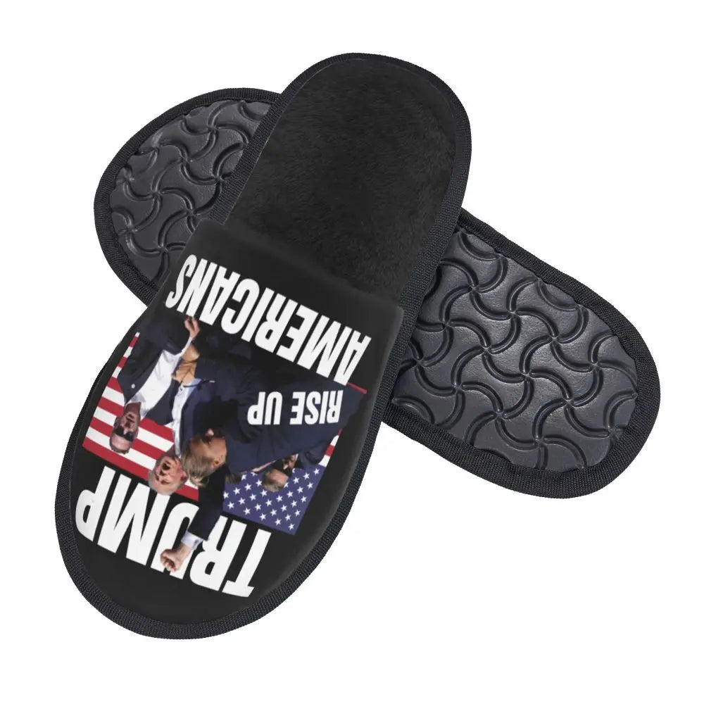 Trump Will Be Back Guest Slippers for Bathroom Women Custom Print American USA House Slipper