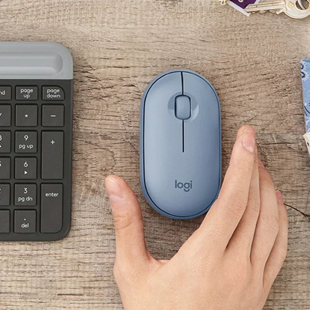 Logitech PEBBLE POP Wireless Bluetooth Mouse Laptop Tablet M350  Light and Thin Mute Office Battery Usb Stock Mini Mice