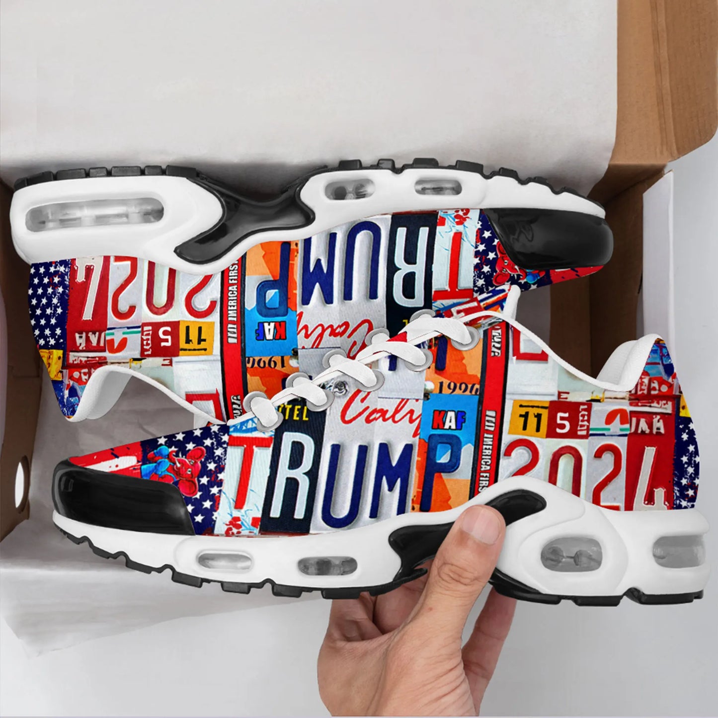 Sneaker Trump 2024 Election KAF Defund the Media Keep America First Design