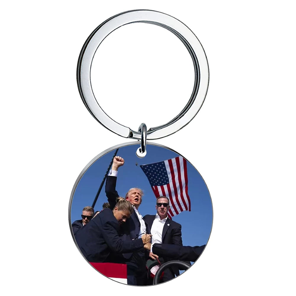 Trump Keychain 2024 Make America Great Again Trump Key Ring Fashion MAGA Nation Key Holder For Men Women Jewelry Accessories