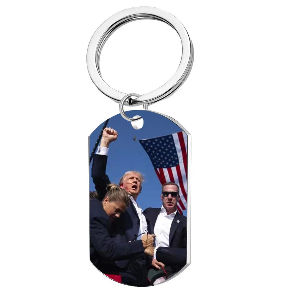 Trump Keychain 2024 Make America Great Again Trump Key Ring Fashion MAGA Nation Key Holder For Men Women Jewelry Accessories