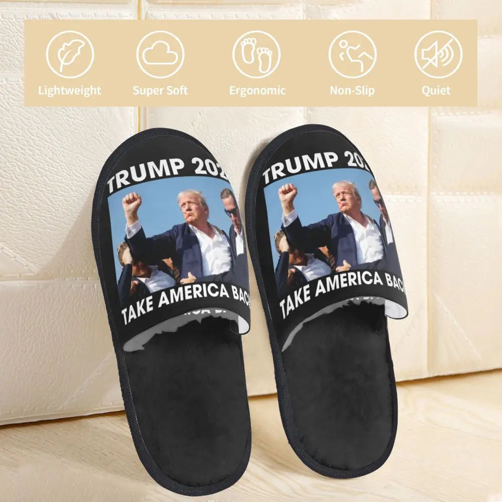 Trump Will Be Back Guest Slippers for Bathroom Women Custom Print American USA House Slipper