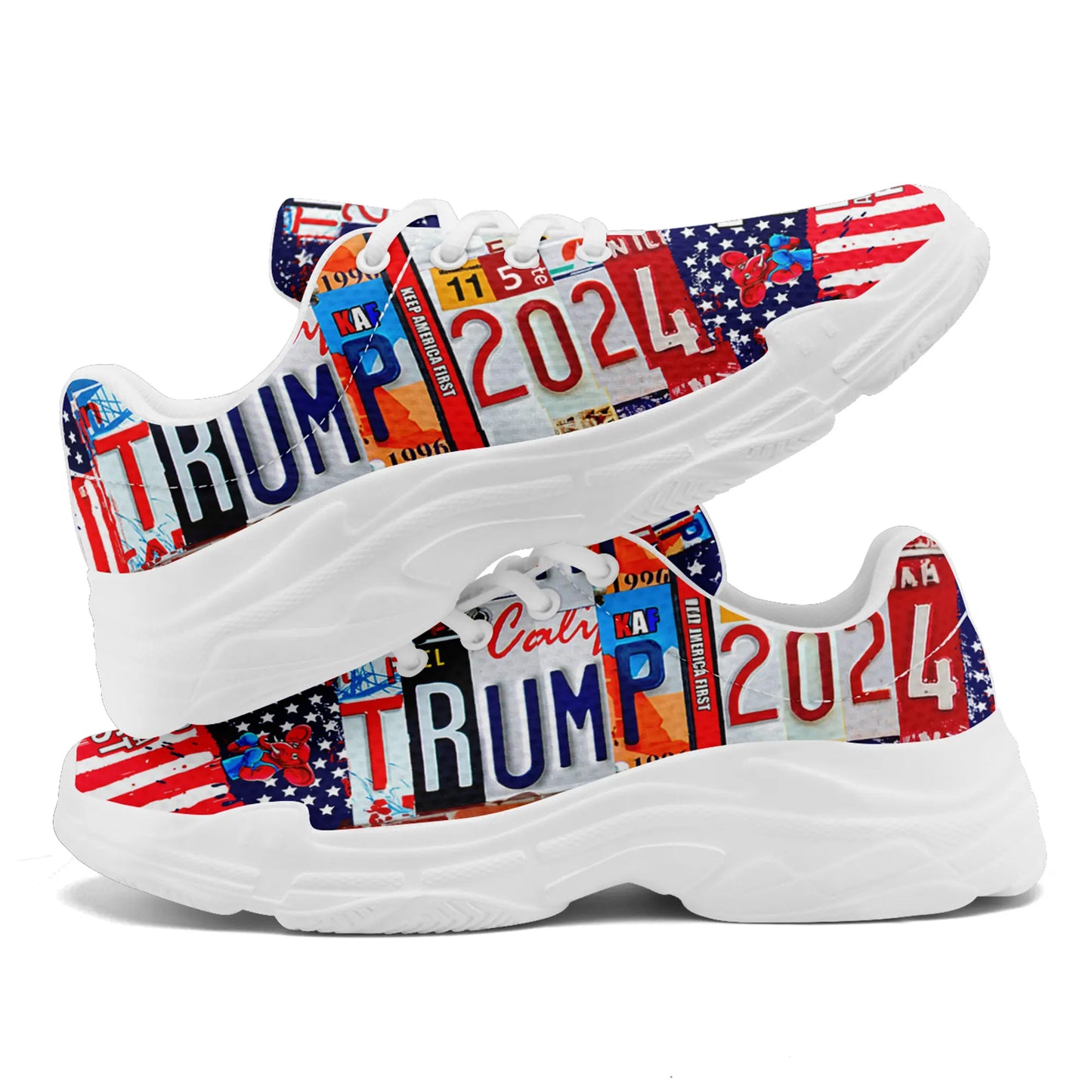 Trump Drip Sneaker Trump 2024 Election KAF Defund the Media Keep America First Design